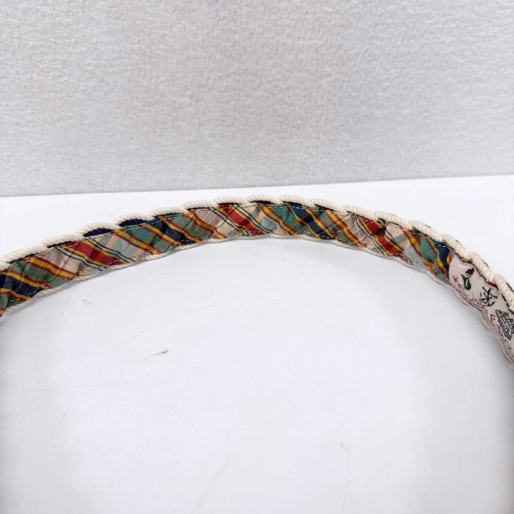 Kiel James Patrick KJP Braided Belt Mens Size 28 Blue White Preppy Coastal
